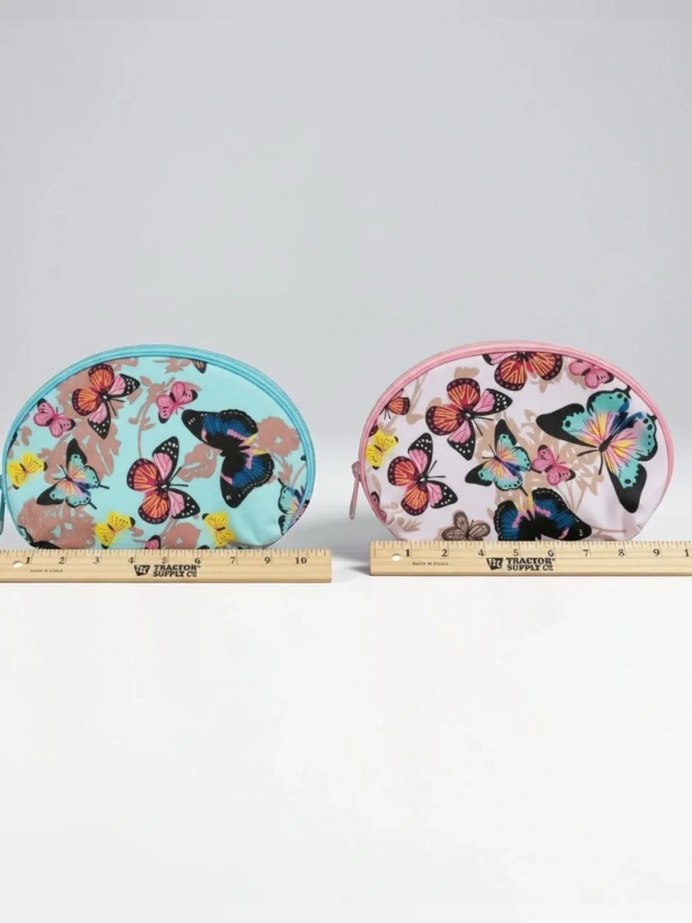 Butterfly Cosmetic Bag Set | Zipper Makeup Pouch Duo | Travel Toiletry Organizer - Picture 5 of 6